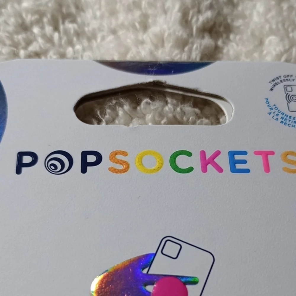 PopSocket Clear Phone Grip with Rainbow Accents